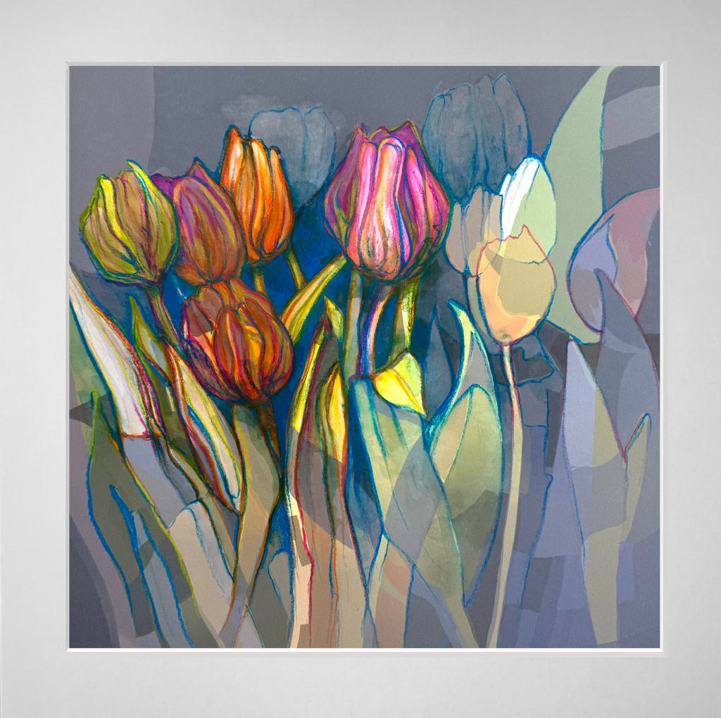 Tulpen mit Kreide